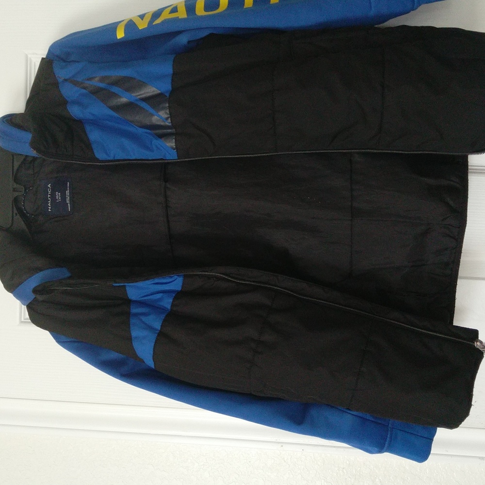 Nautica Boys Hybrid Quilted Hooded Puffer Jacket Size L/G , Winter - Picture 5 of 12